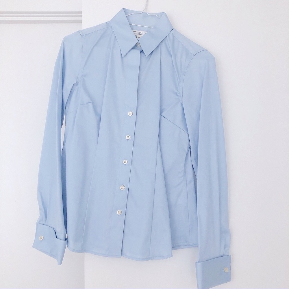 Banana Republic Blue Cotton Dress Shirt
